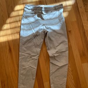 Ankle cropped fitted tan stretchy pants